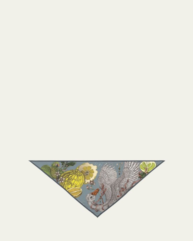 Oranges And Lemons Triangle Silk Scarf